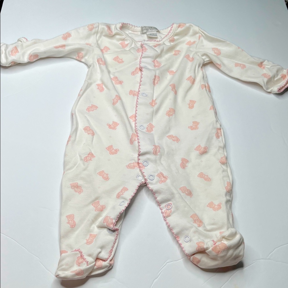 Kissy Kissy Pink Teddy & Cream Footie 0-3M